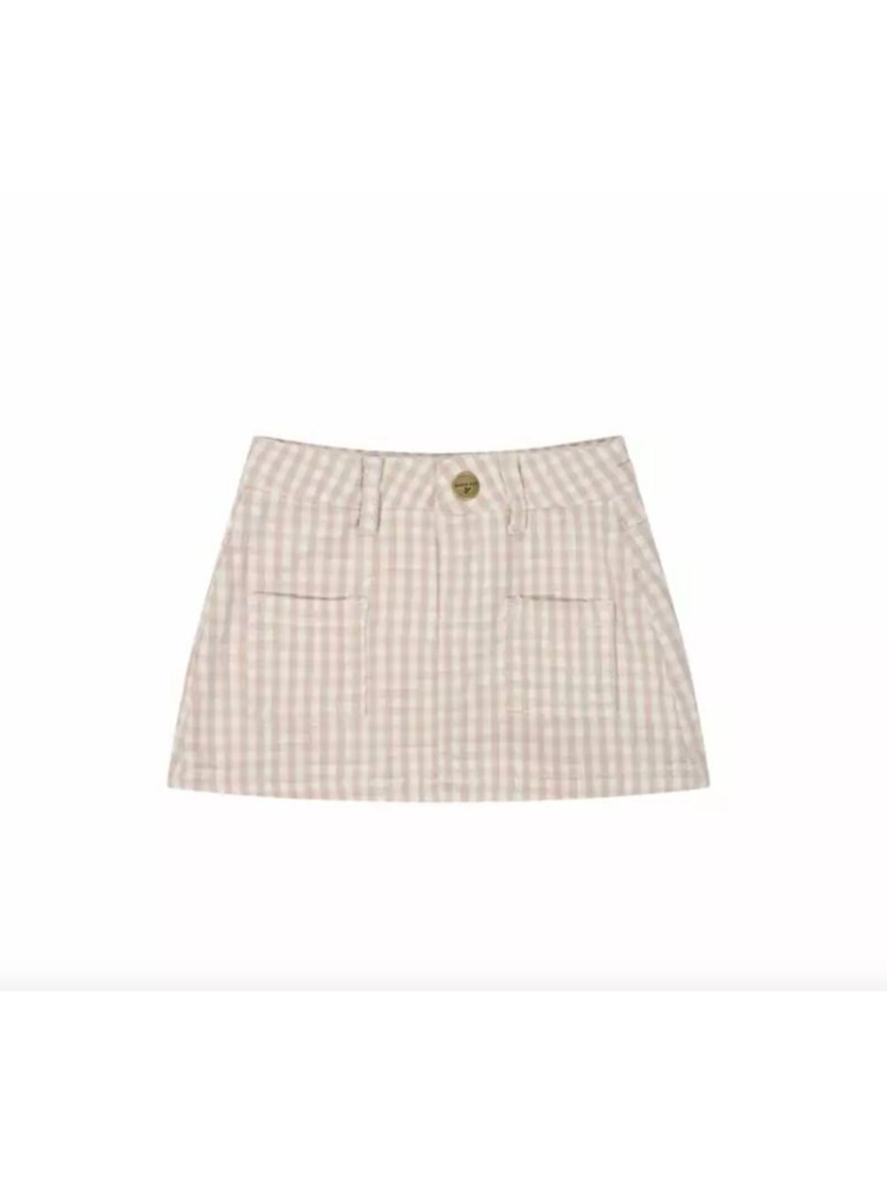 Jamie Kay Georgia Twill Skirt Ginham Pink Cream Girls Size 5Y